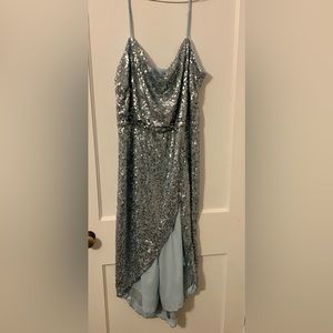 Light blue sequin dress